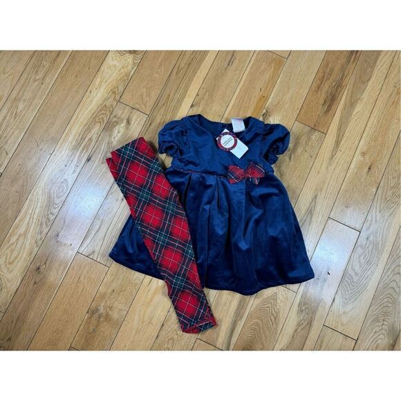 NWT Max Studio Girls Velvet Holiday Set Size 2t - Picture 1 of 4